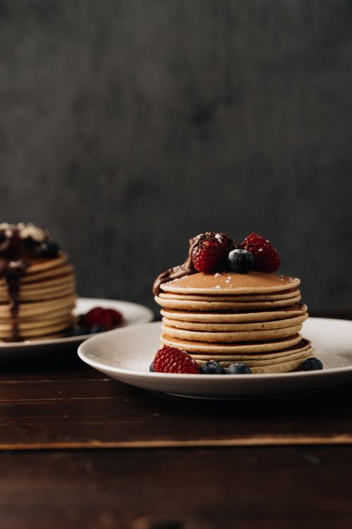 A stack of pancakes on a plate